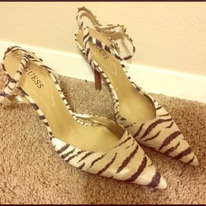 Guess Animal print sling backs